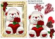 Cute Cuddly White Love Bear with Heart and Roses
