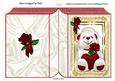 Cute Cuddly White Love Bear with Heart and Roses Folded Book