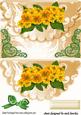 Pretty Yellow Flowers on Scalloped Envelope
