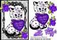You Make My Heart Purrrrrrrrr! Cute Kitty with Purple Roses