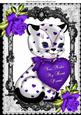 You Make My Heart Purrrrrrrrr! Kitty with Purple Roses A4