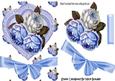 Heart with Pearls and Blue Roses with Bow