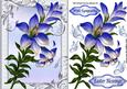 Pretty Blue Lillies and Butterflies