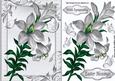 Pretty Silver Lillies and Butterflies