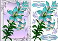 Pretty Rainbow Turq Lillies and Butterflies