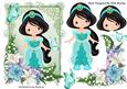 Pretty Princess with Butterflies and Flowers