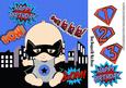Baby Boy Dressed as Batman Super Hero 8x8