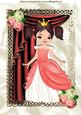 Pretty Princess with Drapes and Roses A4