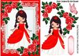 Pretty Princess with Red Roses and Butterfly
