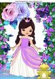 Princess with Fantasy Flowers and Frog A4
