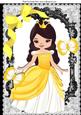 Princess Summer in Her Golden Dress with Butterflies A4