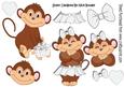 Cute Monkey Love in Silver with Hearts A4