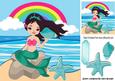 Pretty Mermaid Sitting on a Rock Holding a Shell 8x8