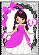 Princess Summer in Her Pink Dress with Butterflies A4