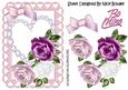 Diamond Heart with Shades of Pink Roses and Bow