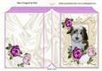Cute Puppy in Ornate Frame with Pink Roses Folded Book