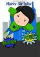 Super Hero in Green Taking to the Skies A4