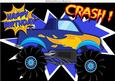 Blue Monster Truck, with Flames A4