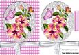 Pink Gingham and Lace with Flowers & Butterfly