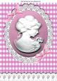 Pink Cameo and White Lace with Bows A4