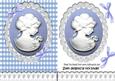 Blue Cameo and White Lace with Bows