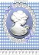 Blue Cameo and White Lace with Bows A4