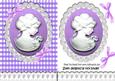 Purple Cameo and White Lace with Bows
