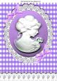Purple Cameo and White Lace with Bows A4