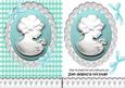 Turq Cameo and White Lace with Bows