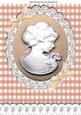Peach Cameo and White Lace with Bows A4
