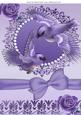 Pretty Lilac Birds in Flight with Roses and Bow A4