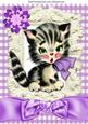 Cute Little Kitty with Purple Bow, and Gingham A4