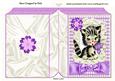 Cute Little Kitty with Purple Bow, and Gingham Folded Book