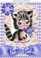 Cute Little Kitty with Blue Bow, and Gingham A4