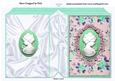 Pretty Green Cameo of Lady with Flowers Folded Book