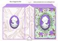 Pretty Purple Cameo of Lady with Flowers, Folded Book
