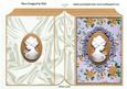Pretty Gold Cameo of Lady with Flowers Folded Book