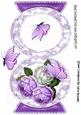 Pretty Lilac Roses with Butterflies Quick Card