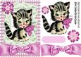 Cute Little Kitty with Pink Bow, and Gingham