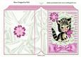 Cute Little Kitty with Pink Bow, and Gingham Folded Book