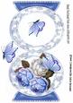 Pretty Blue/white Roses with Butterflies Quick Card