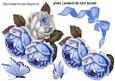 Pretty Blue/white Roses with Bow and Butterflies A4