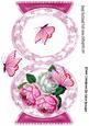 Pretty Pink/white Roses with Bow and Butterflies Card