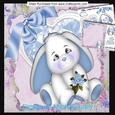 Love Bunny with Blue Heart and Bow 8x8 Mini Kit