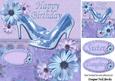 Blue Sparkle Shoes with Flowers and Lace 8x8
