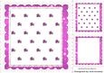 Pink Roses Lace and Stars Card Fronts and Toppers 8x8