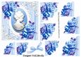 Pretty Blue Roses with Cameo on Lace Corner Stackers