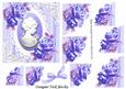 Pretty Lilac Roses with Cameo on Lace Corner Stackers