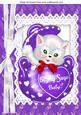Be My Sugar Baby! Cute White Kitty in Pot with Red Bow A4