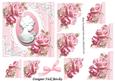 Pretty Pink Roses with Cameo on Lace Corner Stackers